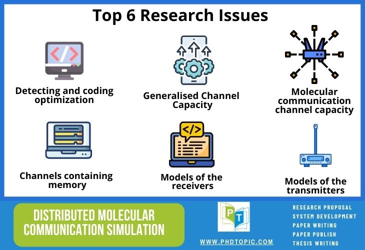 Top 6 Research Issues in Distributed Molecular Communication Simulation